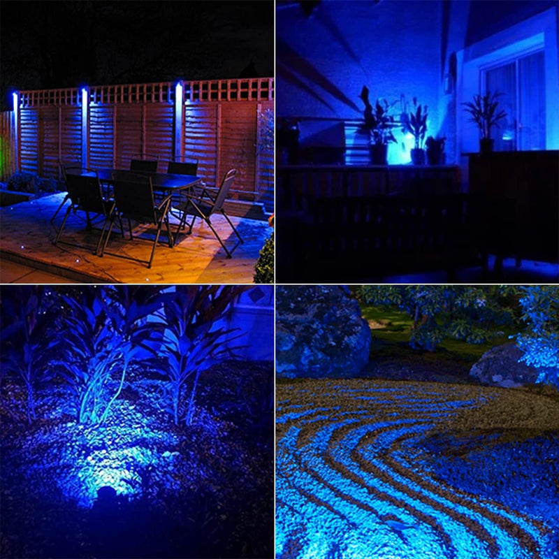 T-SUN Blue Solar Spotlights, Solar Lights Outdoor Waterproof, Auto ON/Off Adjustable Solar Garden Pond Lights for Tree, Patio, Yard, Garden, Driveway, Stairs, Pool Area (Blue- 2 Pack) - Image 5
